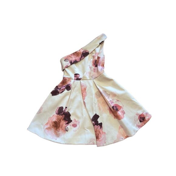 Keepsake Floral One Shoulder A-Line Dress Medium Homecoming Dress Feminine - Picture 2 of 9